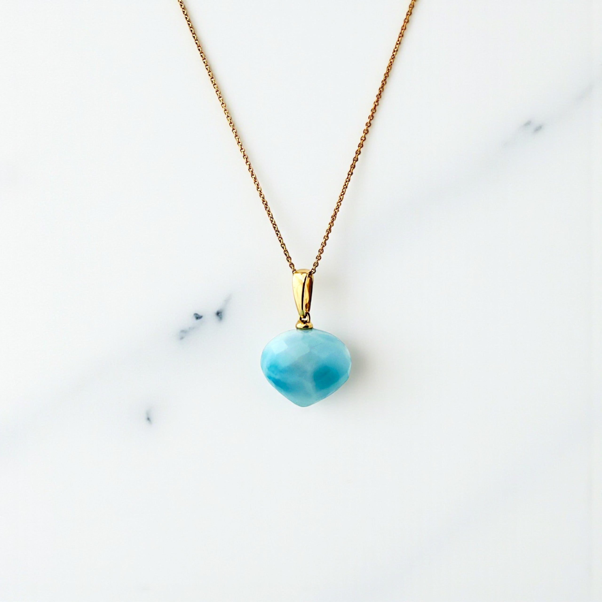 Larimar Anhänger | 585 Gold