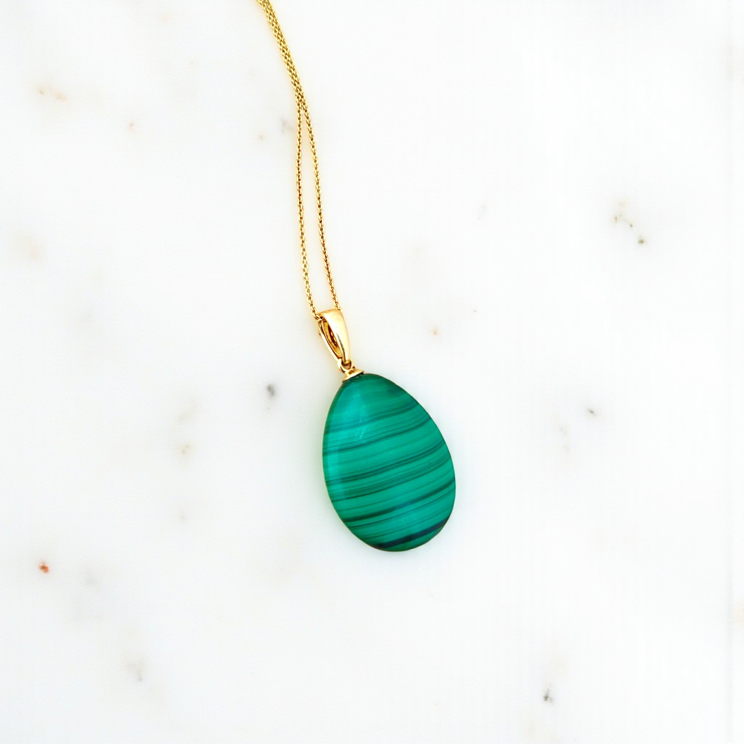 Malachit Anhänger | 585 Gold