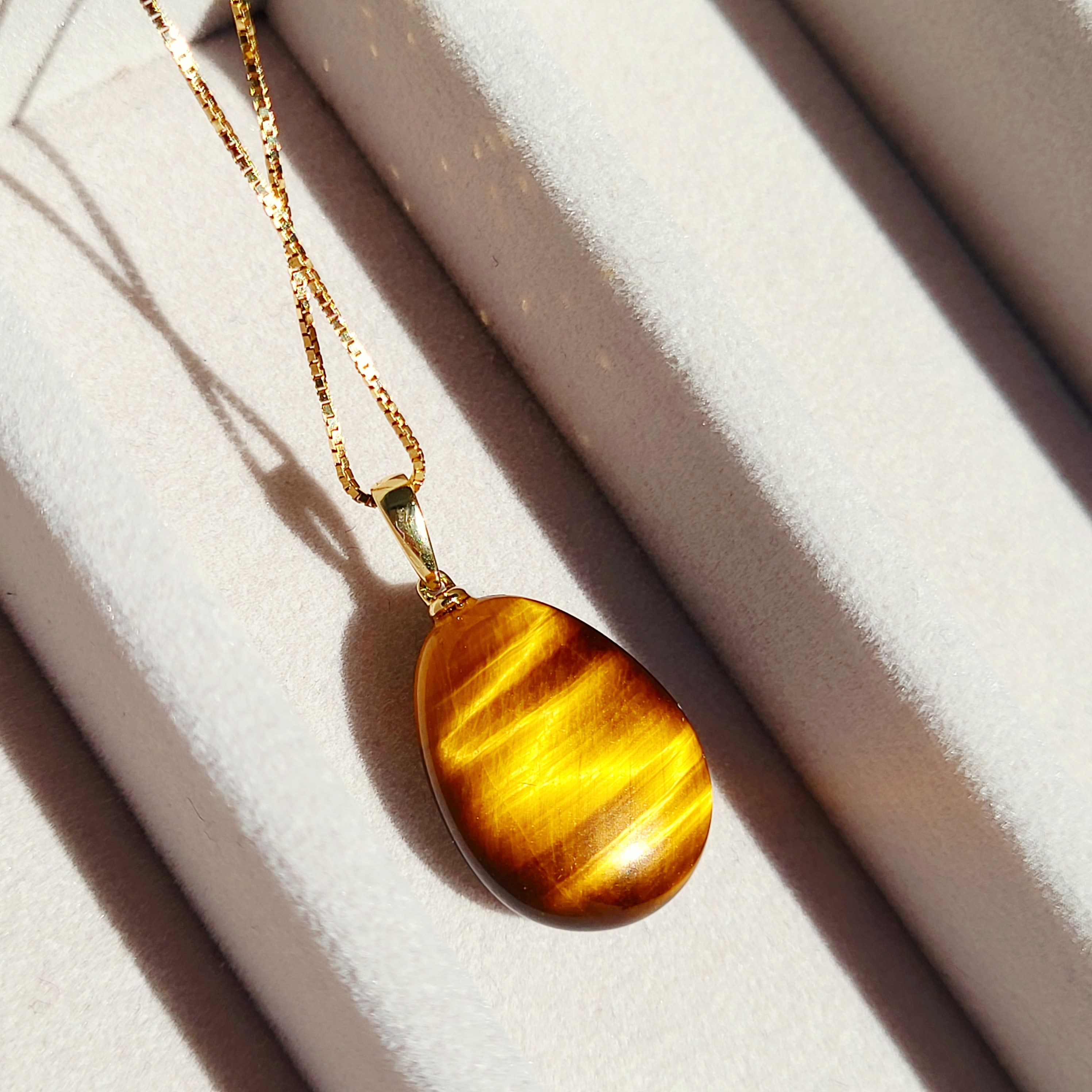 Tigerauge Anhänger | 585 Gold
