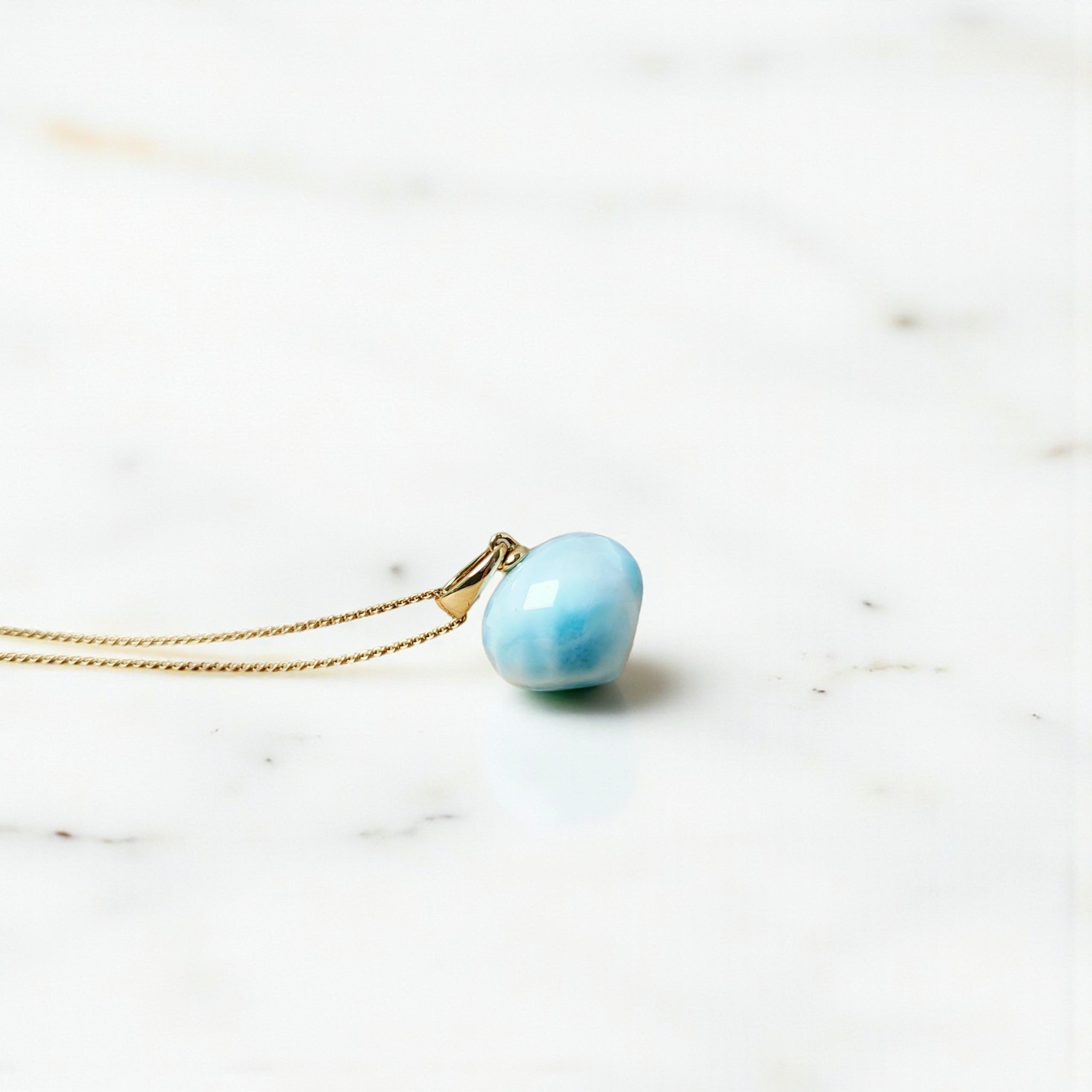 Larimar Anhänger | 585 Gold