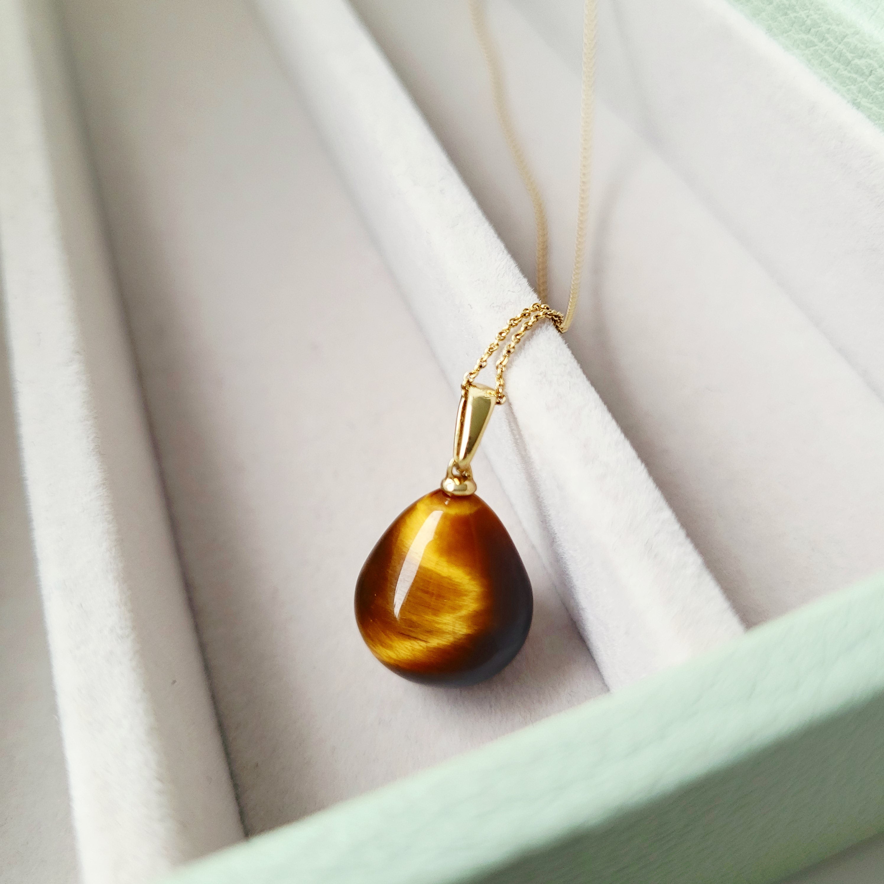 Tigerauge Anhänger | 585 Gold