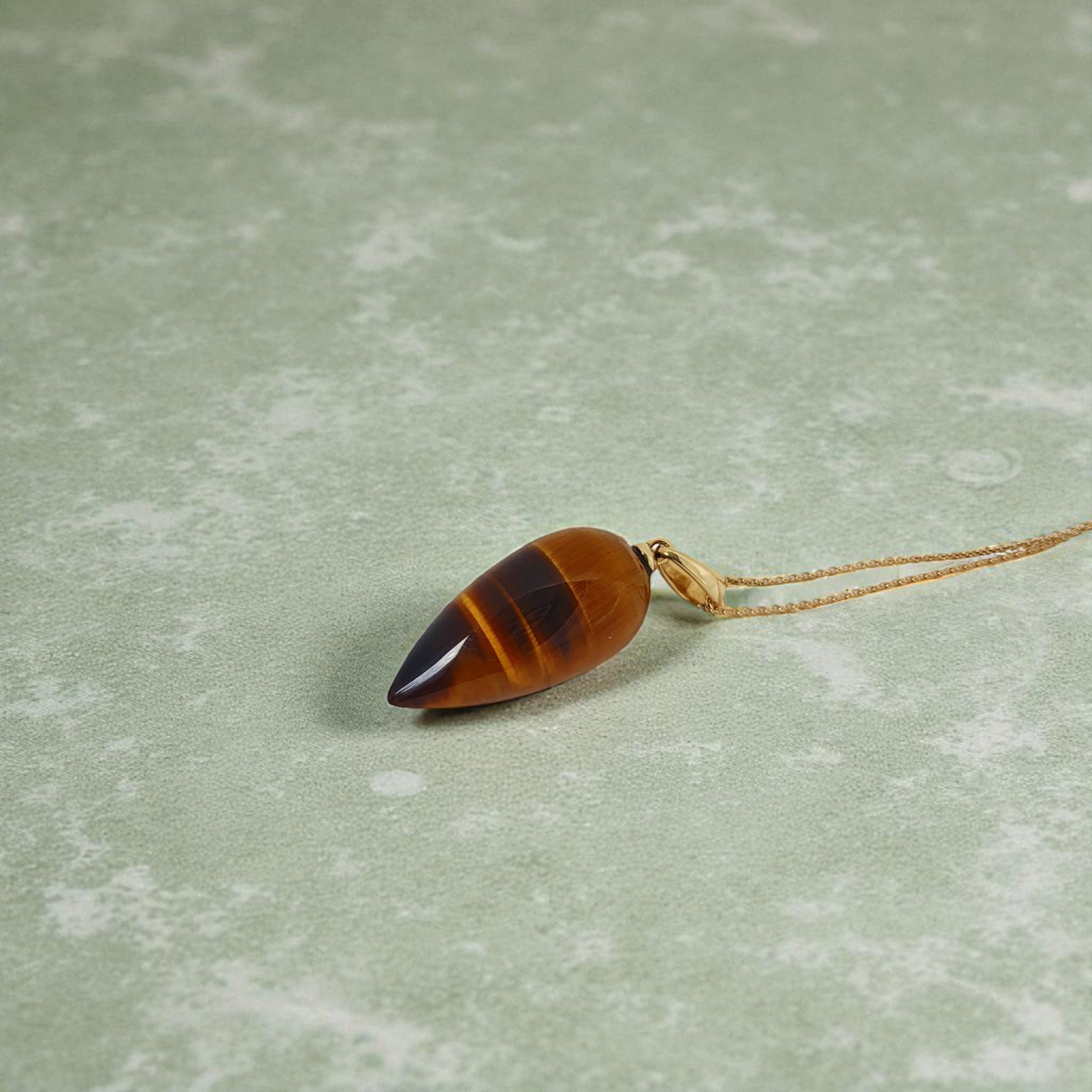 Tigerauge Anhänger | 585 Gold