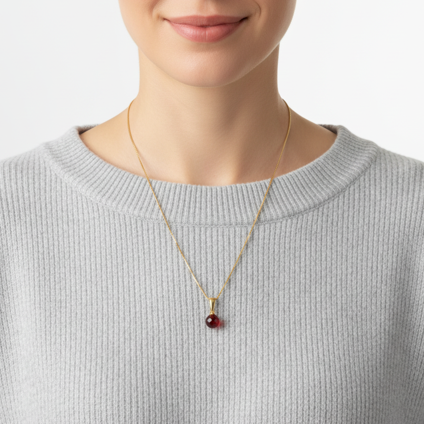 Granat Anhänger | 585 Gold