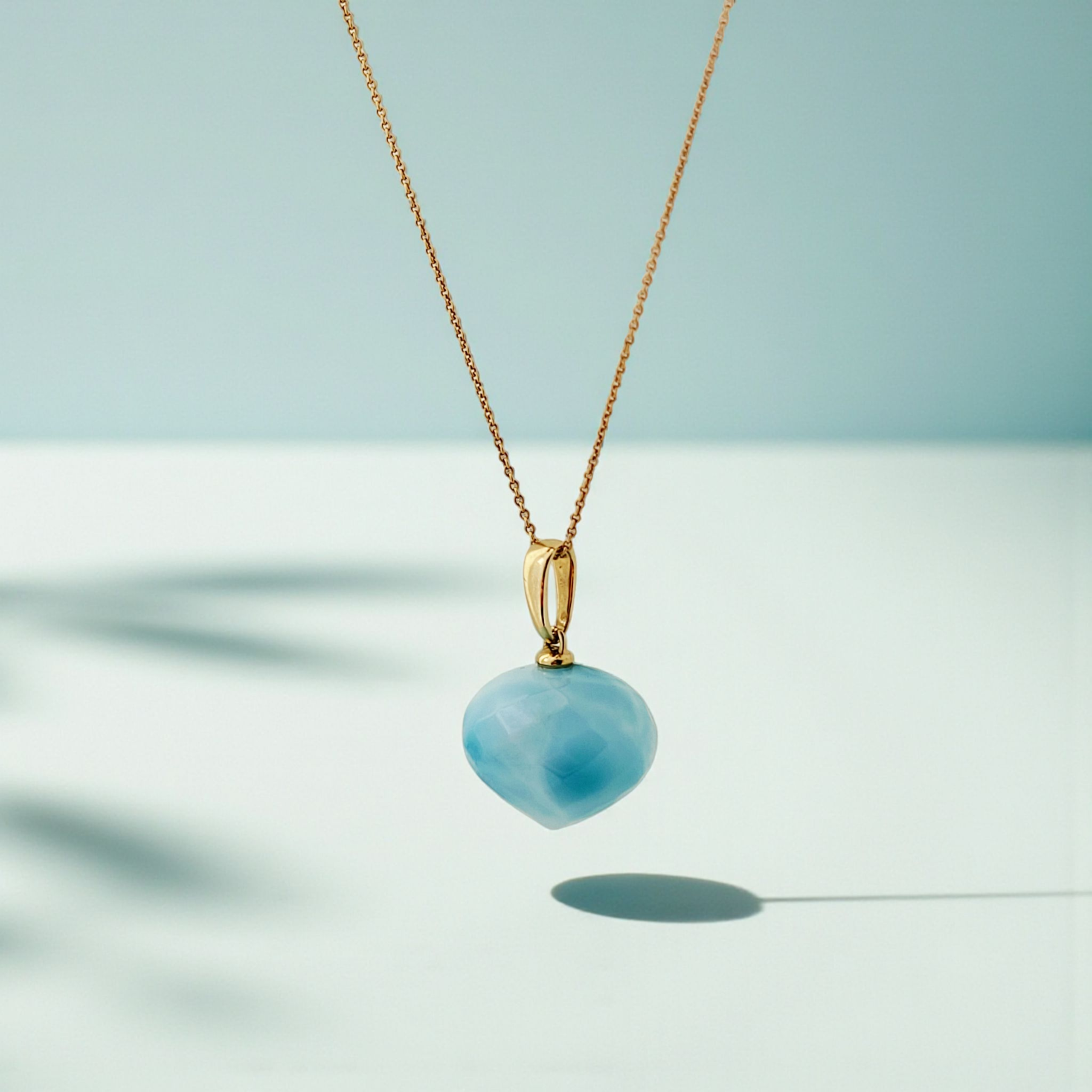 Larimar Anhänger | 585 Gold